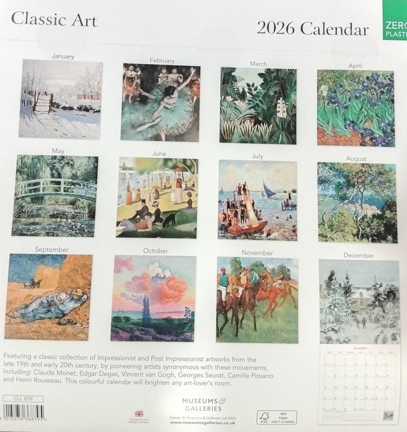 calendrier impressionistes